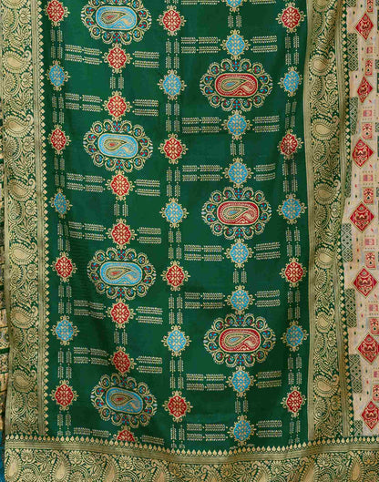 Cream Silk Woven Saree