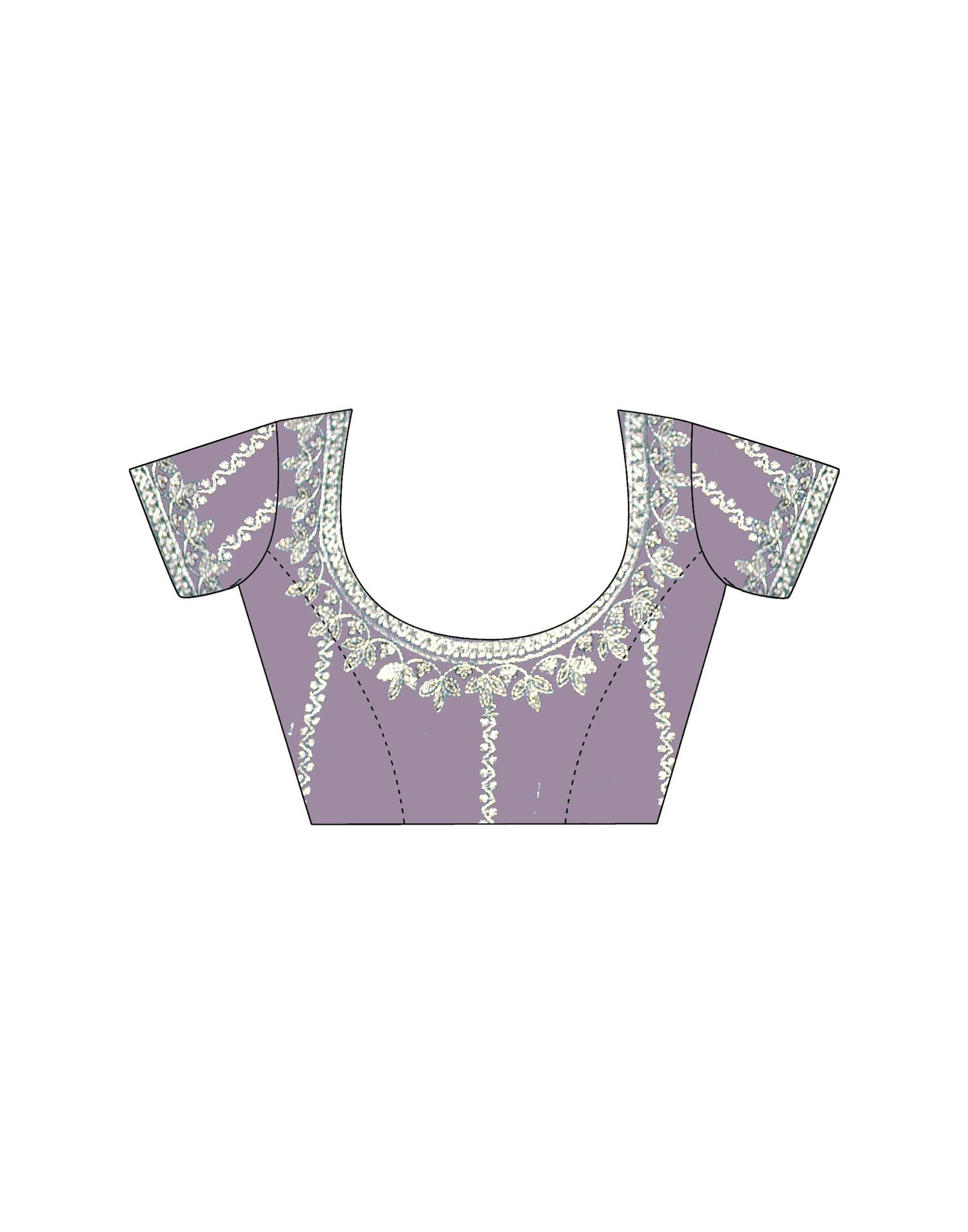 Dusty Light Purple Tissue Silk Sequence Embroidery Saree