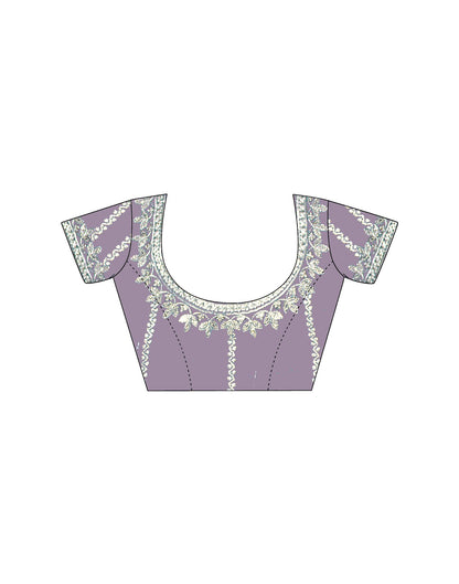 Dusty Light Purple Tissue Silk Sequence Embroidery Saree