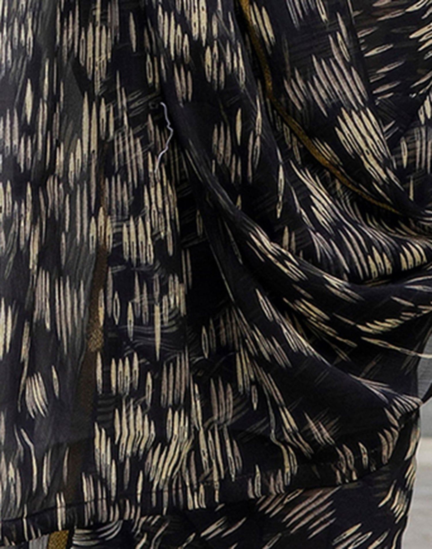 Black Chiffon Printed Saree