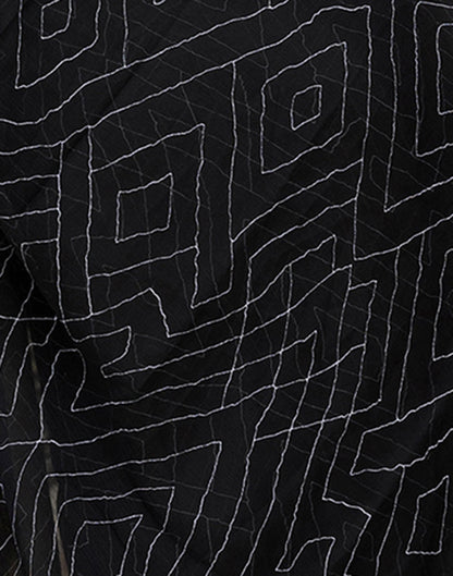 Black Chiffon Printed Saree