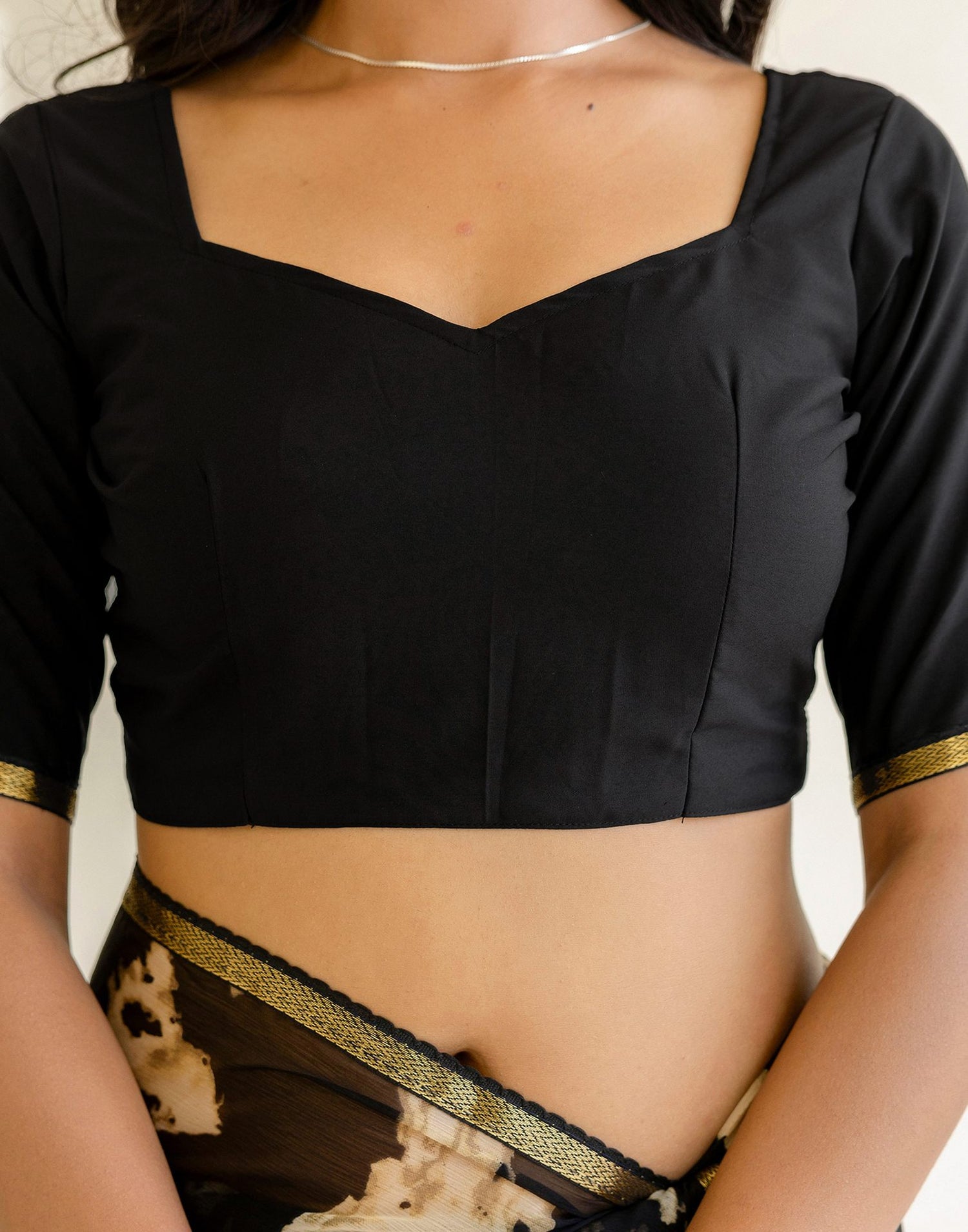 Black Chiffon Printed Saree