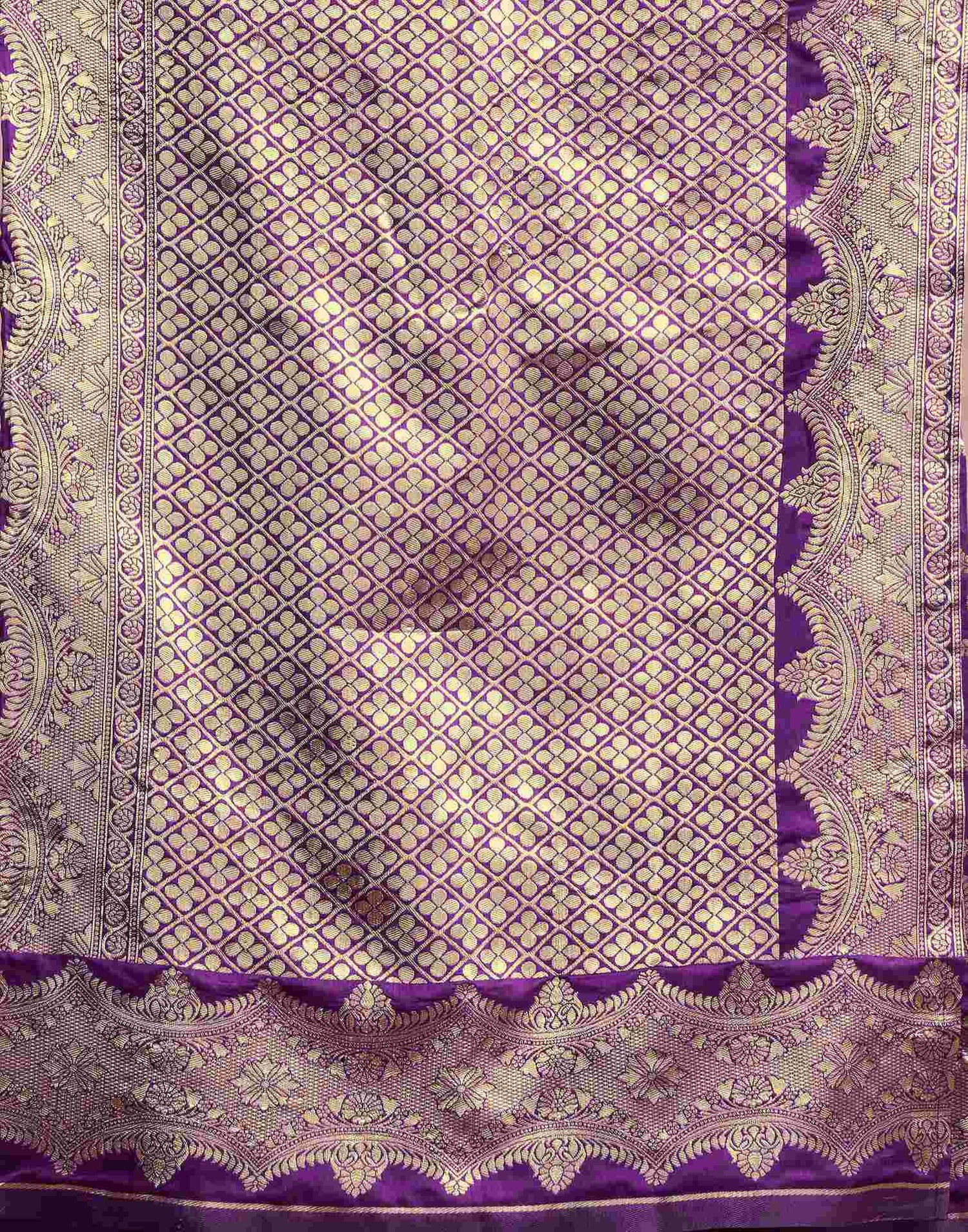 Dark Purple Silk Woven Saree