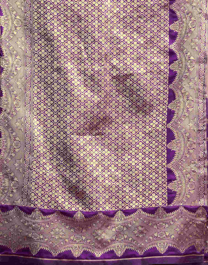 Dark Purple Silk Woven Saree