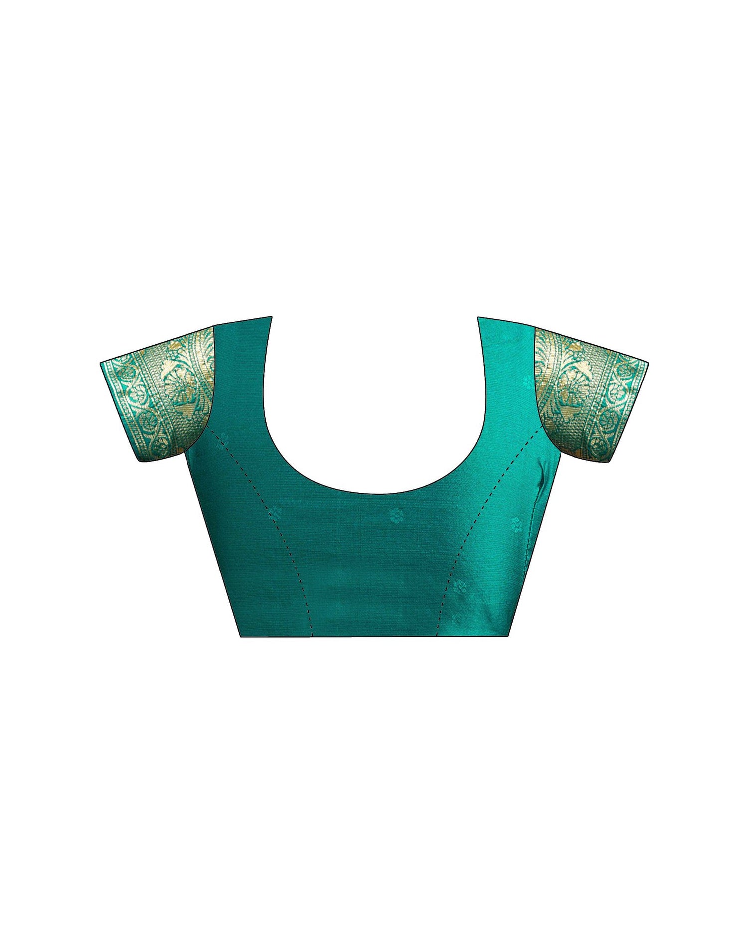 Teal Green Silk Woven Saree
