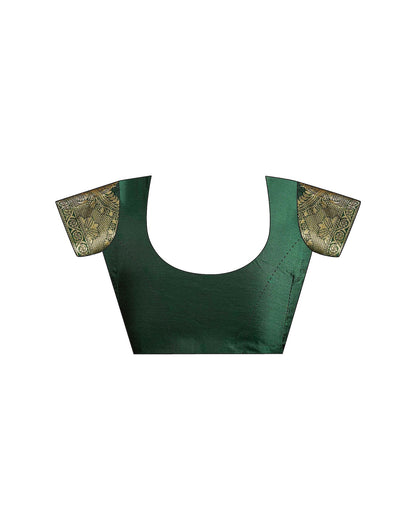Dark Green Silk Woven Saree