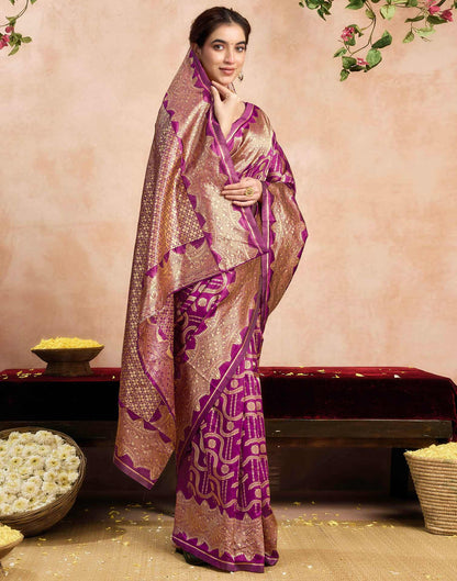 Magenta Silk Woven Saree