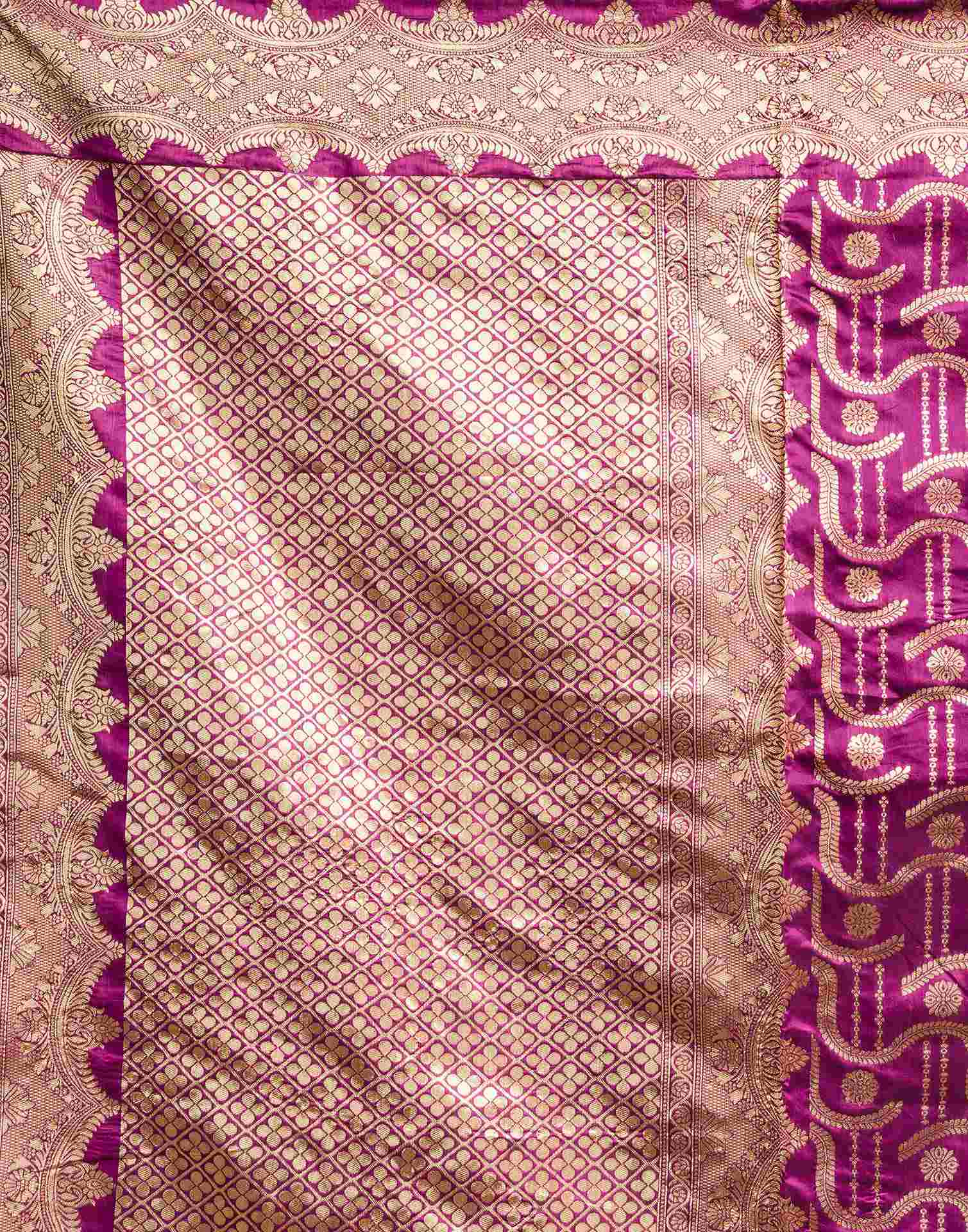 Magenta Silk Woven Saree