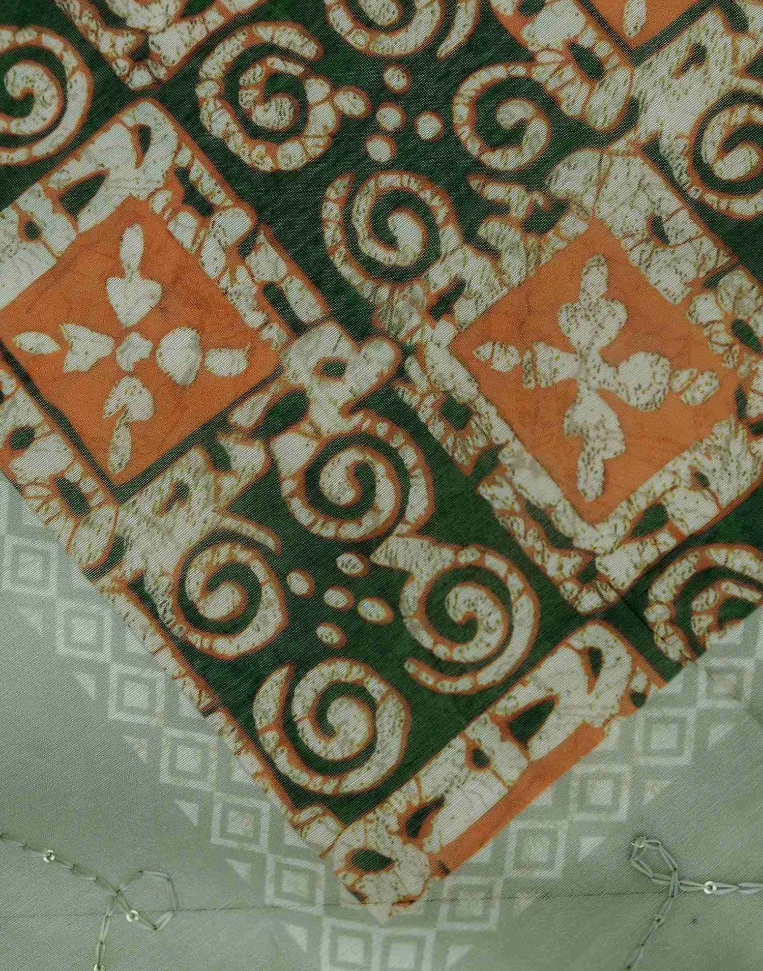 Green Cotton Embroidery Printed Saree