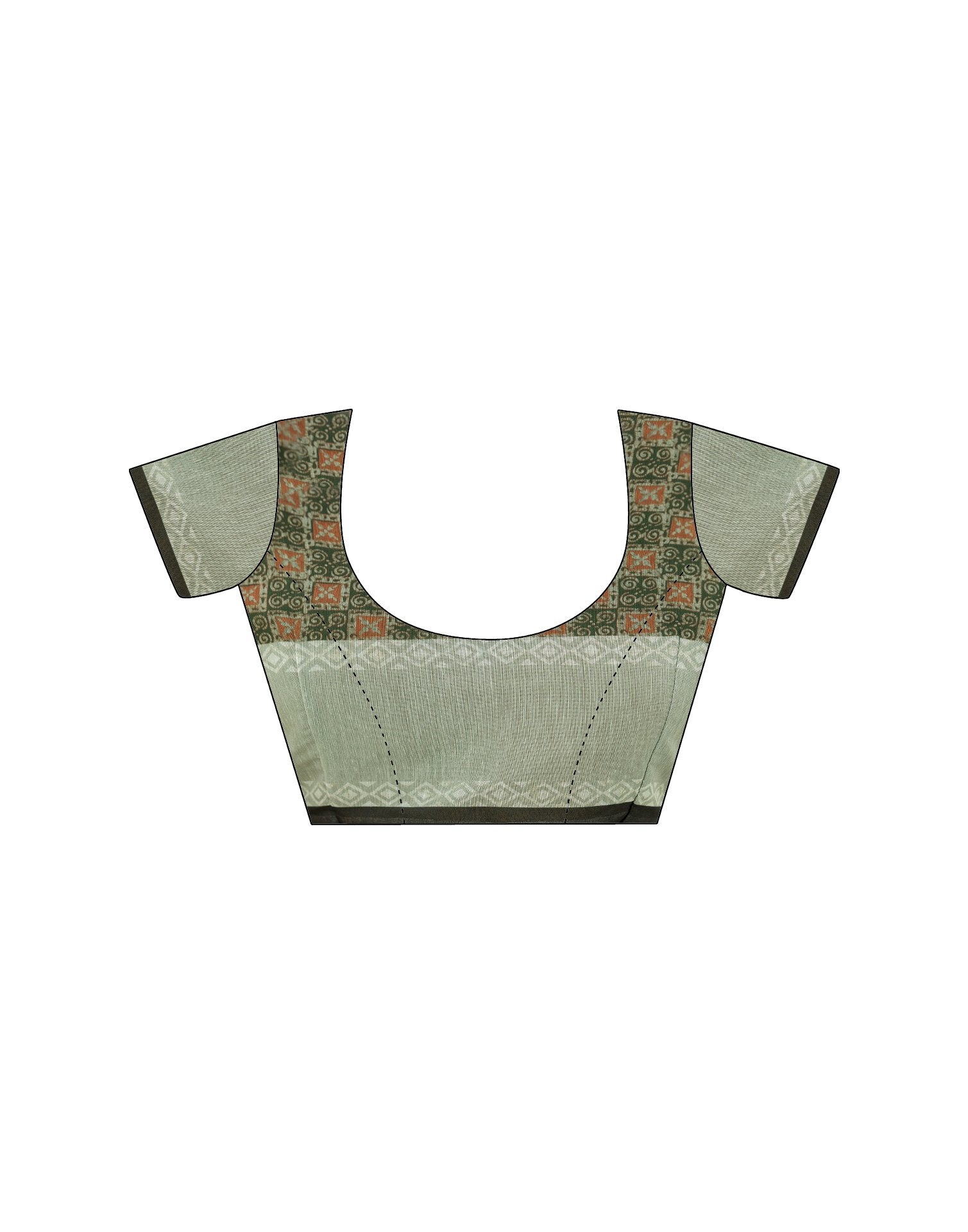 Green Cotton Embroidery Printed Saree