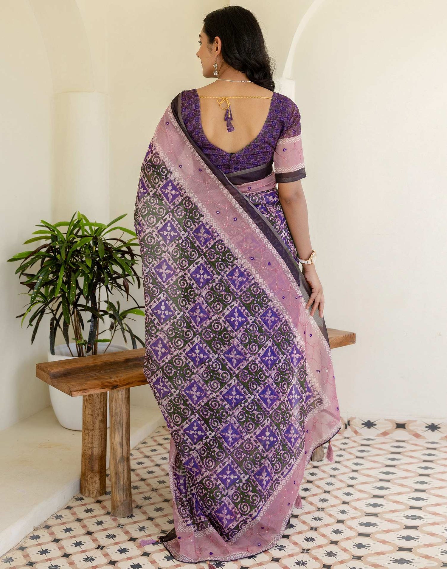 Green Cotton Embroidery Printed Saree