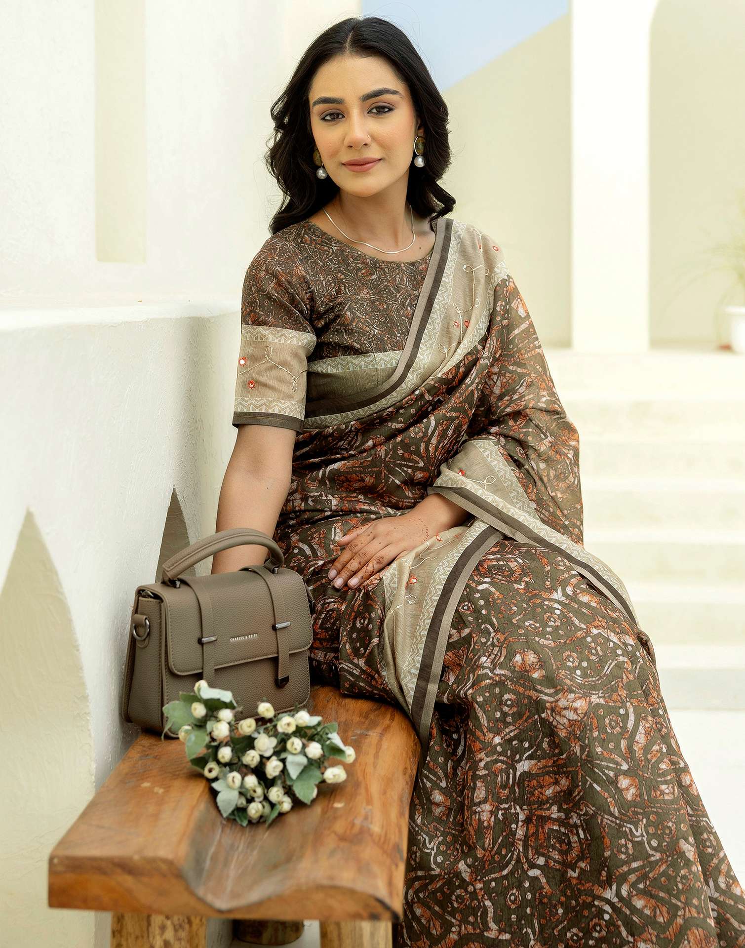 Green Cotton Embroidery Printed Saree