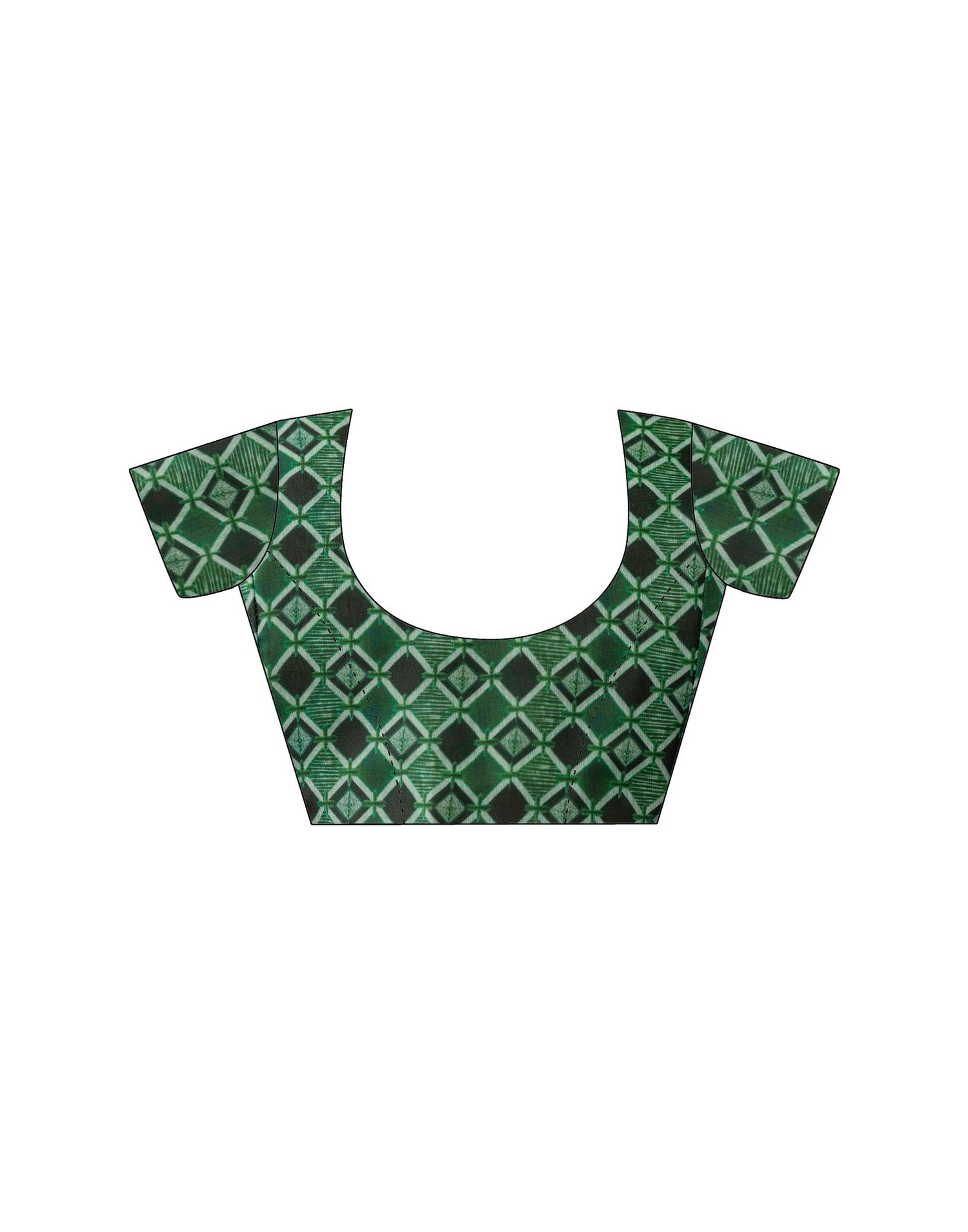 Green Cotton Printed Saree