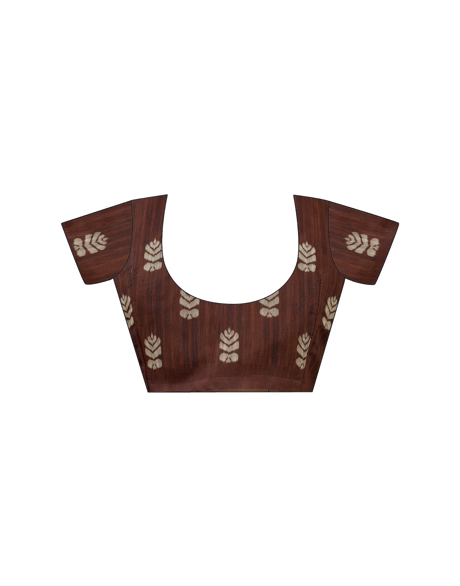 Brown Cotton Printed Saree