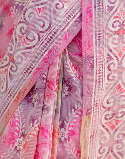 Mauve Cotton Printed Woven Saree