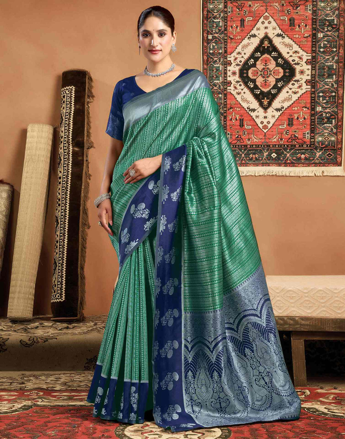 Green Silk Woven Kanjivaram Saree