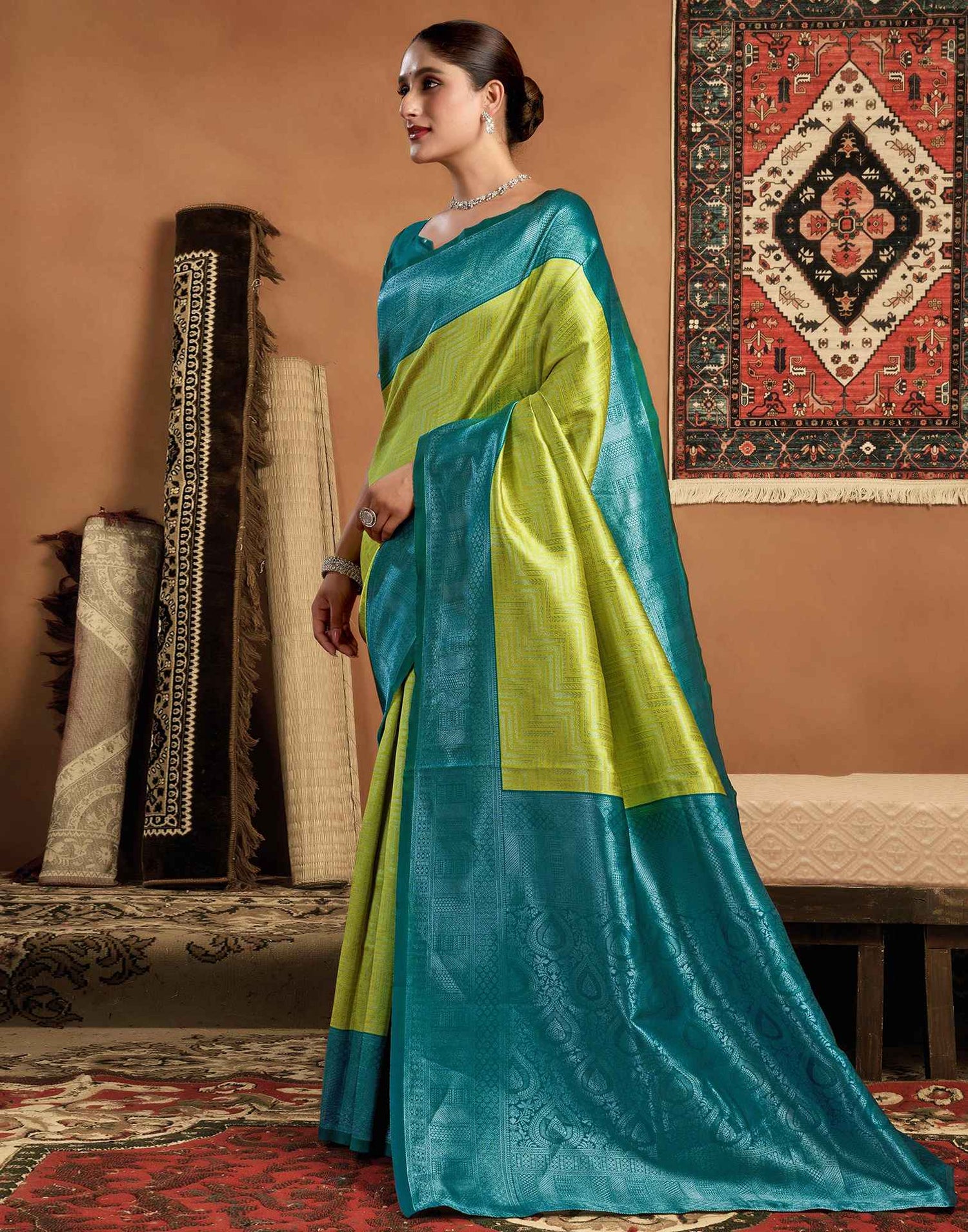 Green Silk Woven Kanjivaram Saree