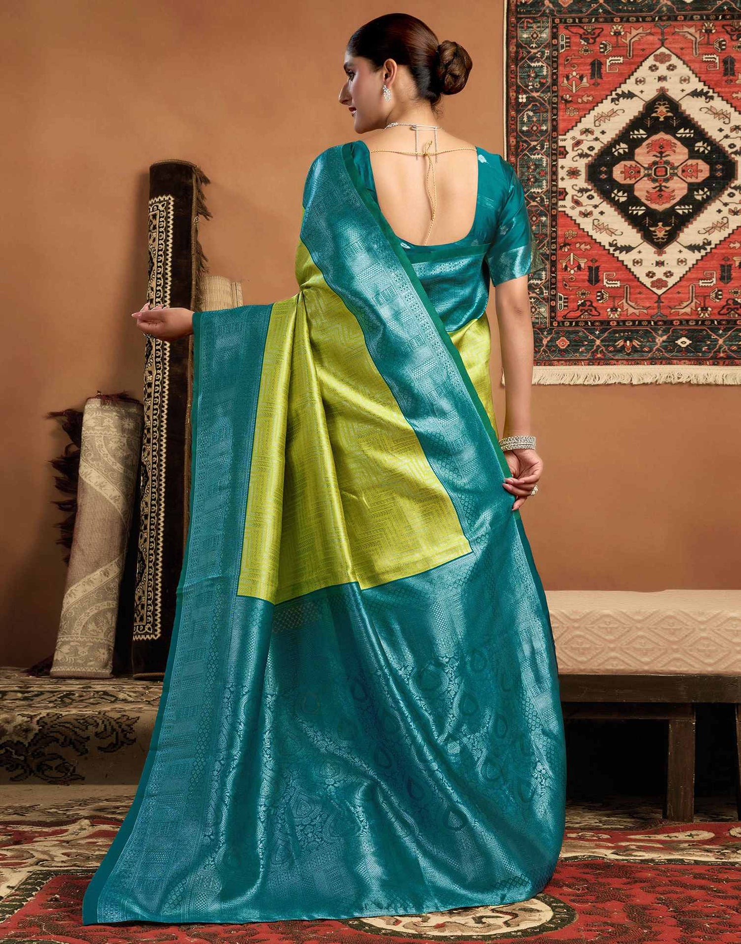 Green Silk Woven Kanjivaram Saree