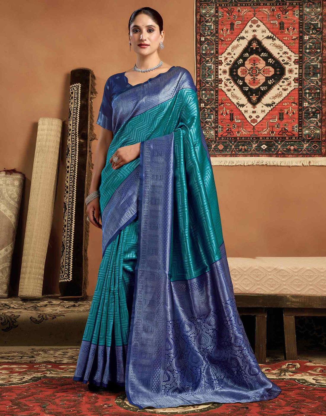 Green Silk Woven Kanjivaram Saree