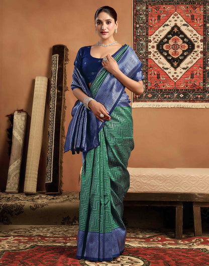 Green Silk Woven Kanjivaram Saree