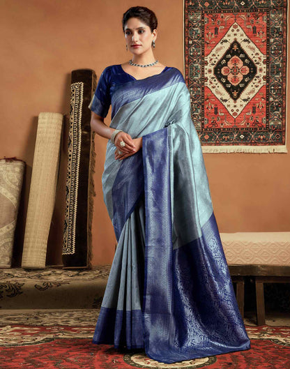 Grey Silk Woven Kanjivaram Saree