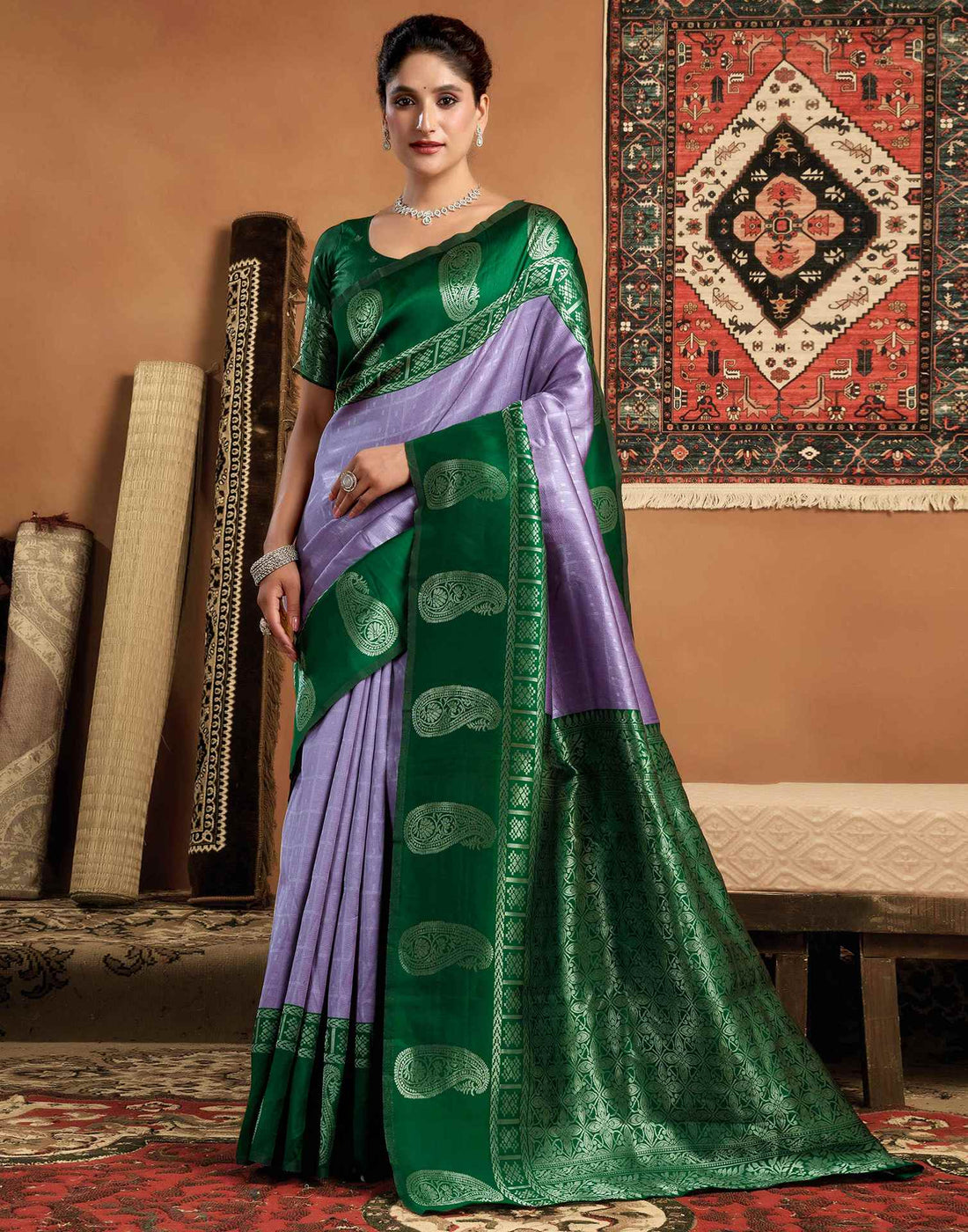 Green Silk Woven Kanjivaram Saree