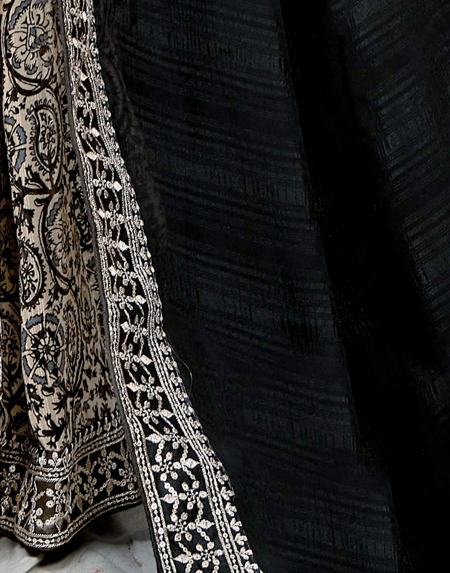 Black Georgette Printed Saree