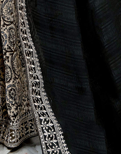 Black Georgette Printed Saree