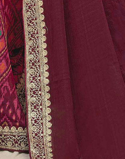 Maroon Georgette Printed Saree
