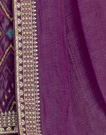 Purple Georgette Printed Saree