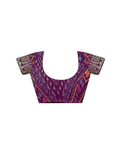 Purple Georgette Printed Saree