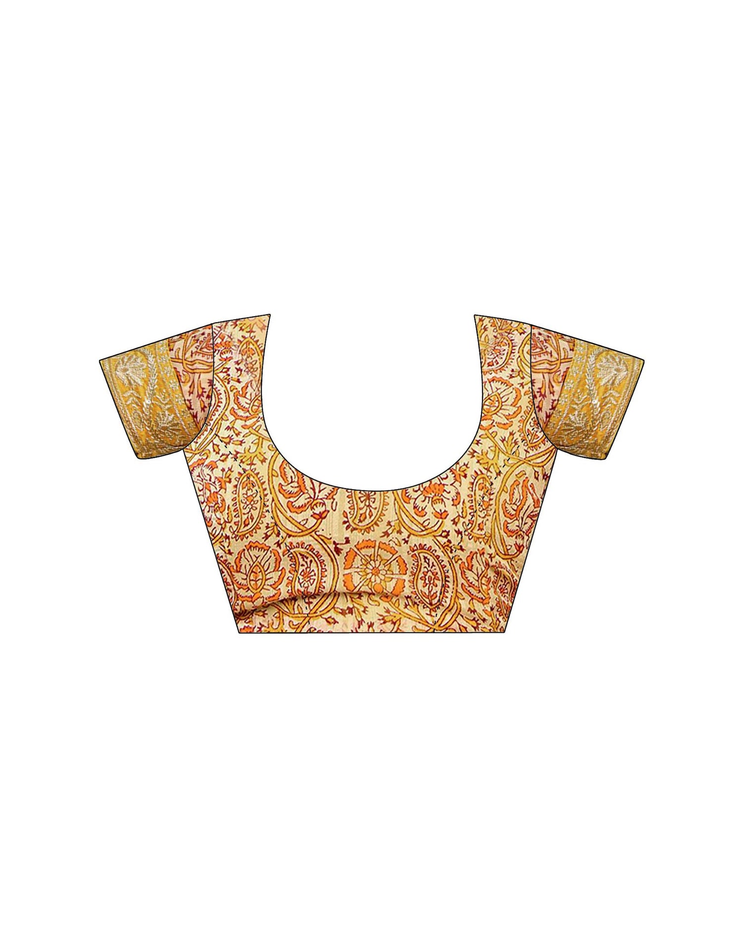 Turmeric Yellow Georgette Printed Saree