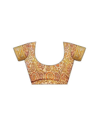 Turmeric Yellow Georgette Printed Saree
