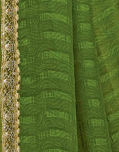 Green Georgette Printed Saree