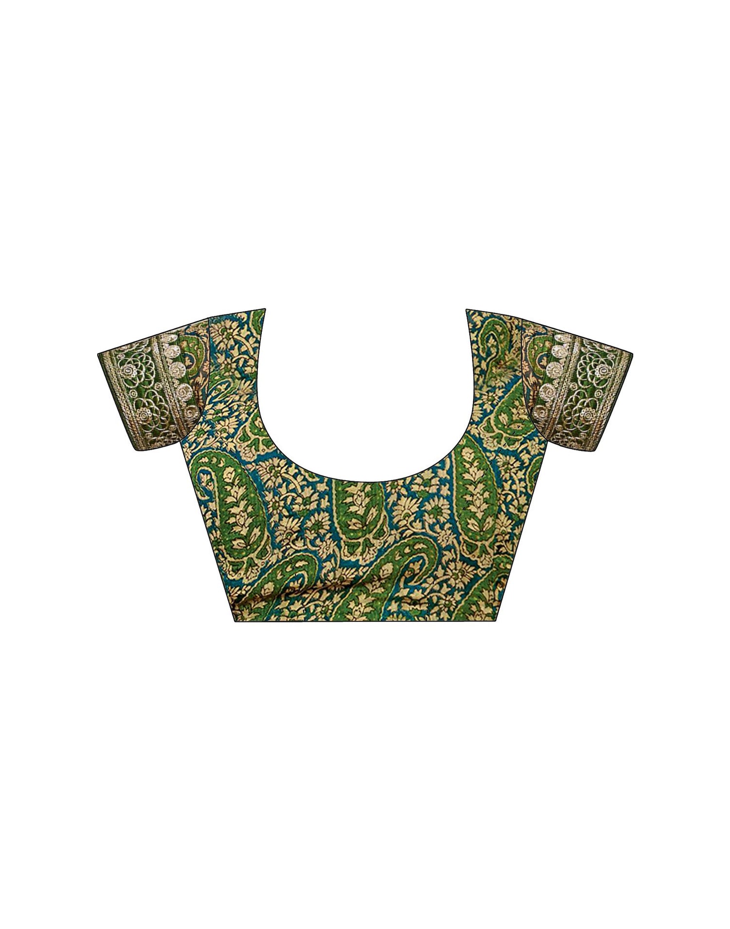 Green Georgette Printed Saree