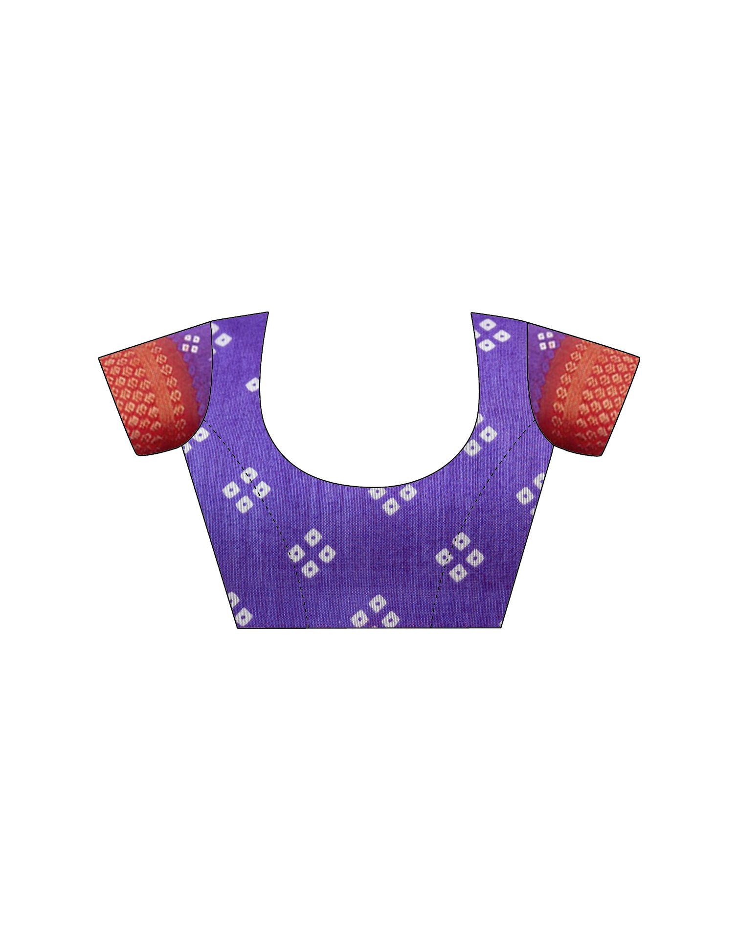 Purple Silk Printed Bandhani Saree