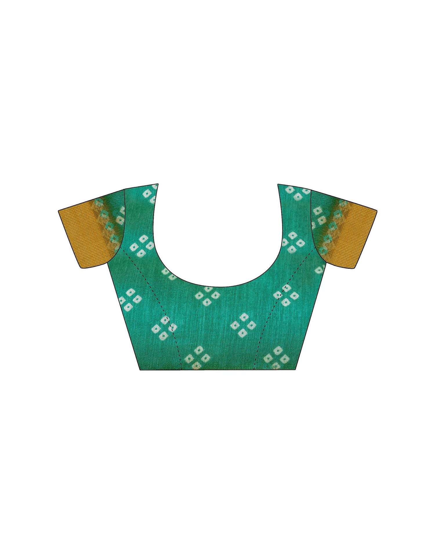 Teal Green Silk Printed Bandhani Saree