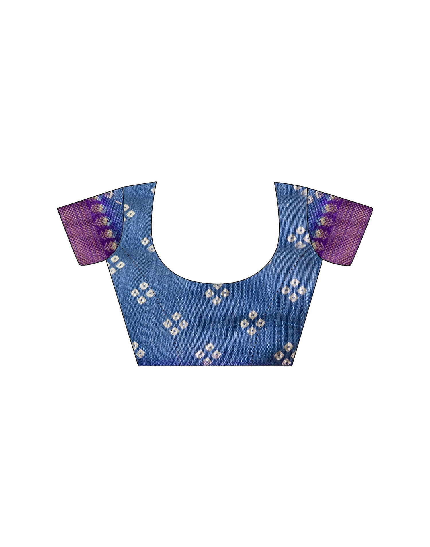 Blue Silk Printed Bandhani Saree