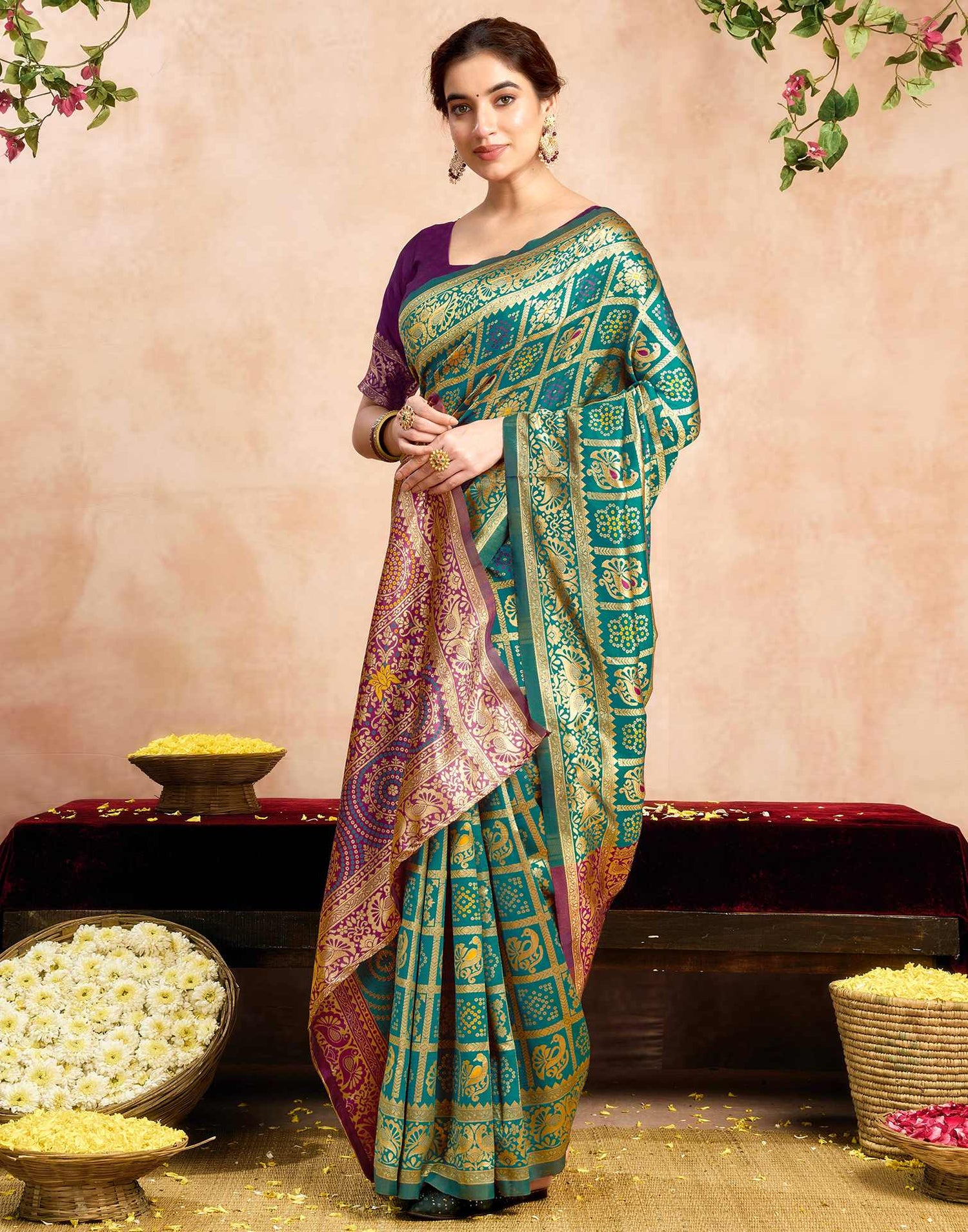 Green Silk Woven Patola Saree