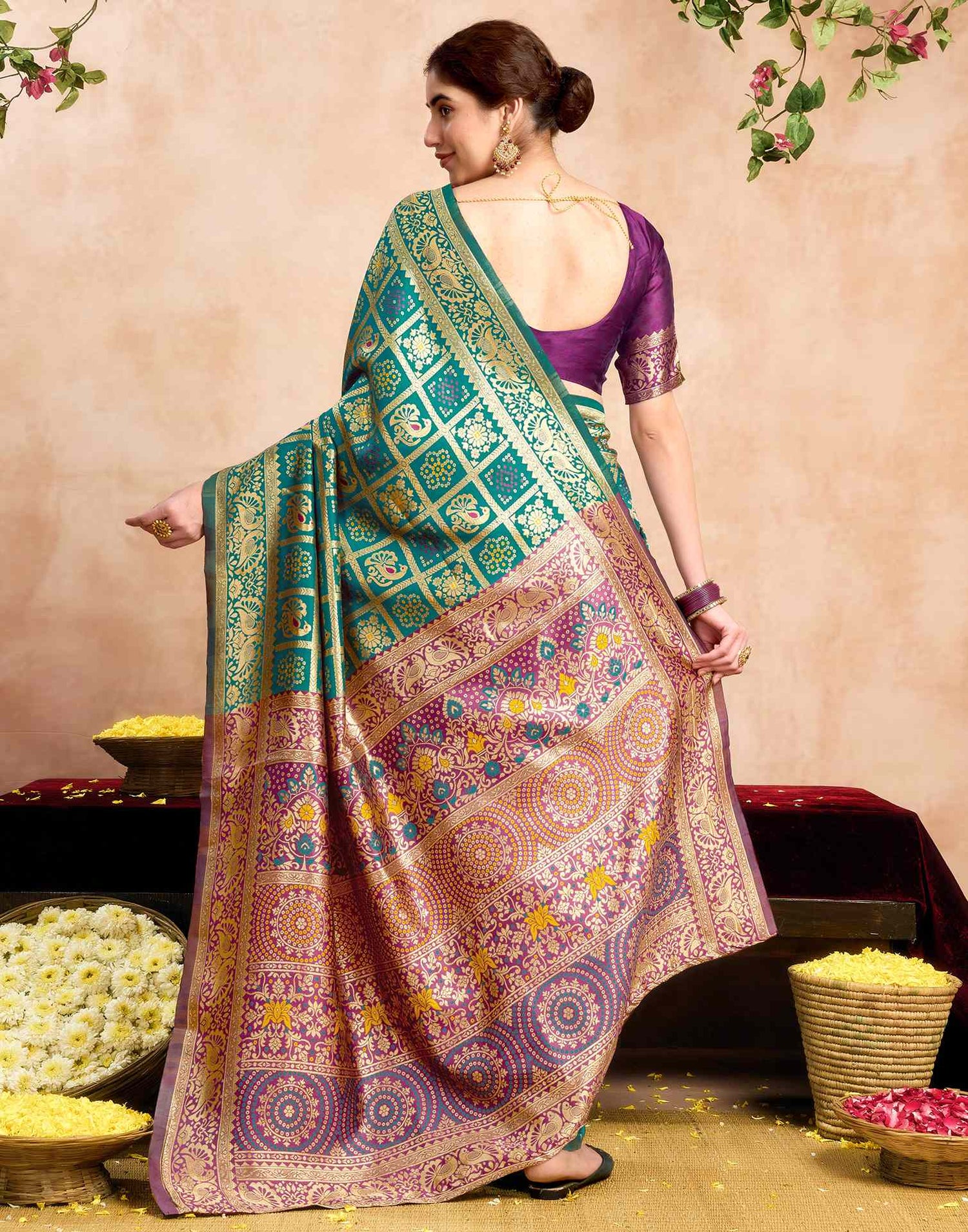 Green Silk Woven Patola Saree
