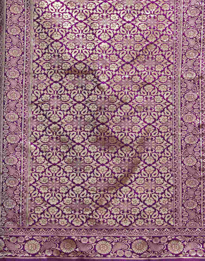 Purple Silk Woven Banarasi Saree
