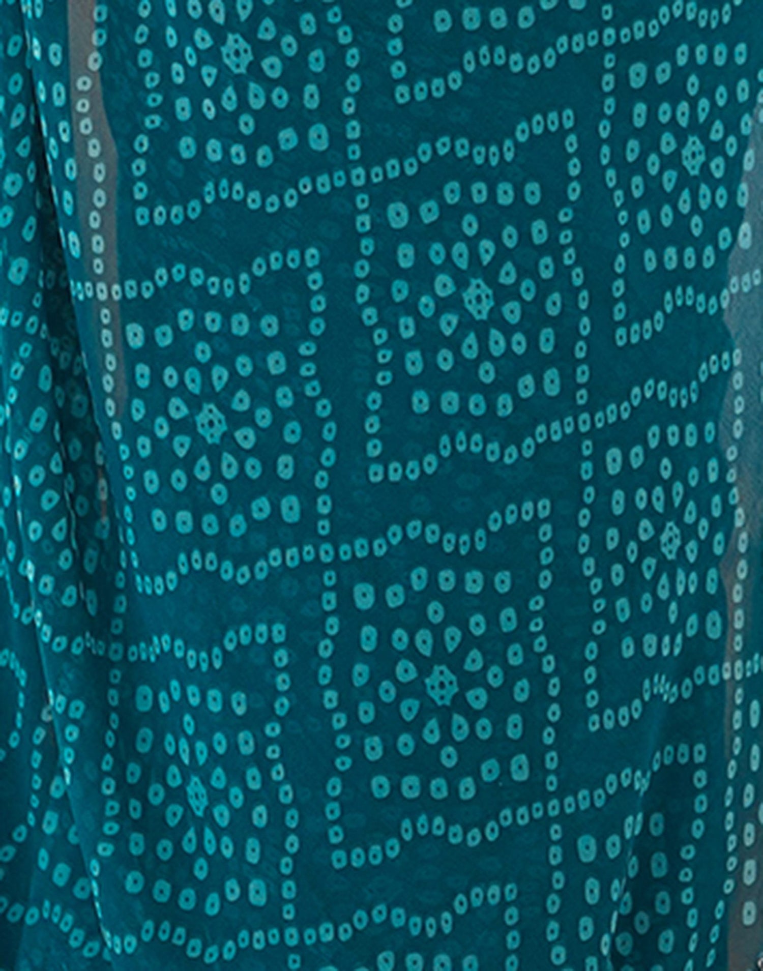 Blue Georgette Printed Bandhani Saree