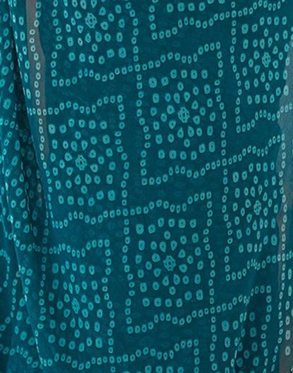 Blue Georgette Printed Bandhani Saree