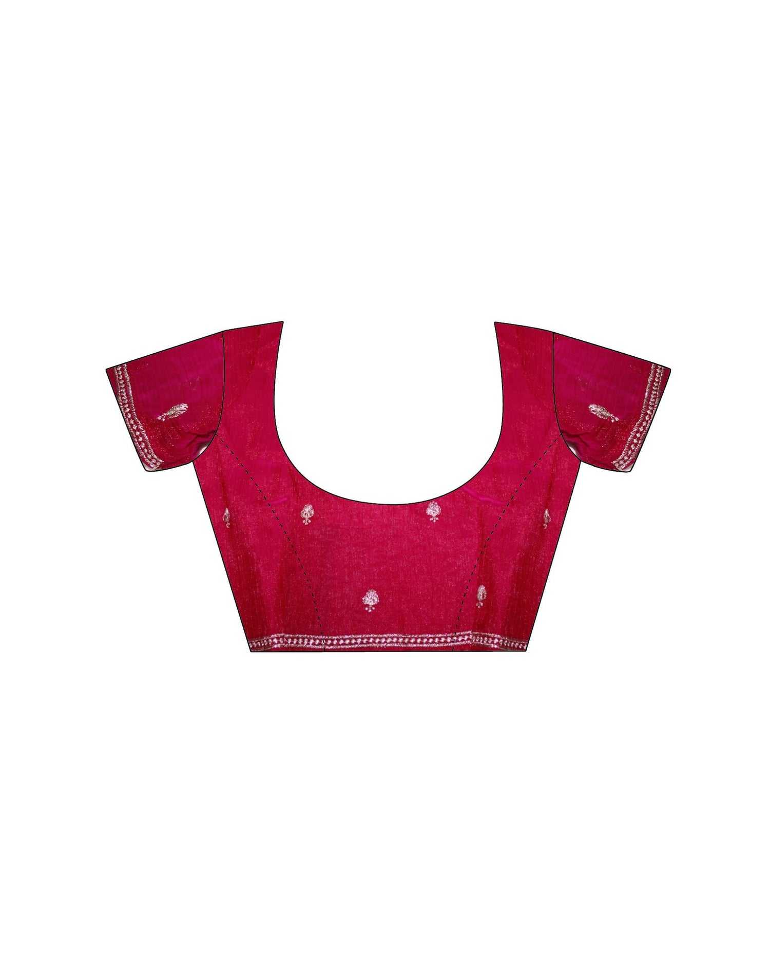 Red Chiffon Embroidery Saree