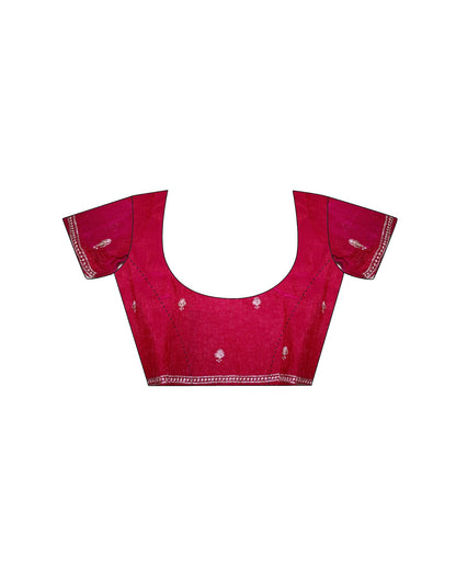 Red Chiffon Embroidery Saree