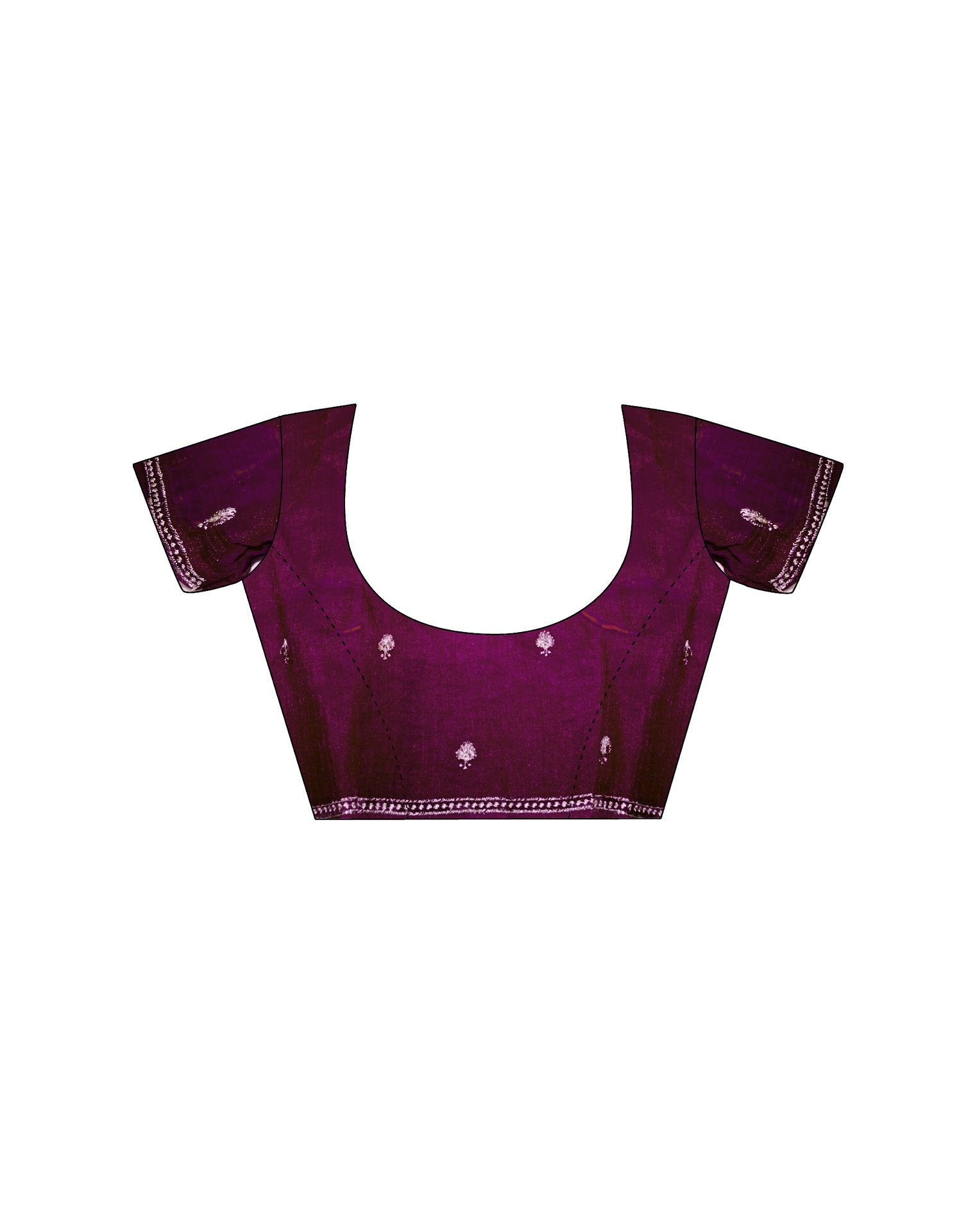 Dark Magenta Shimmer Embroidery Saree