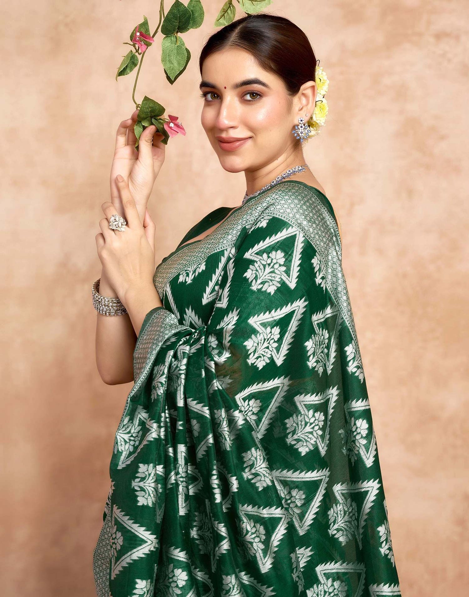 Green Silk Woven Saree