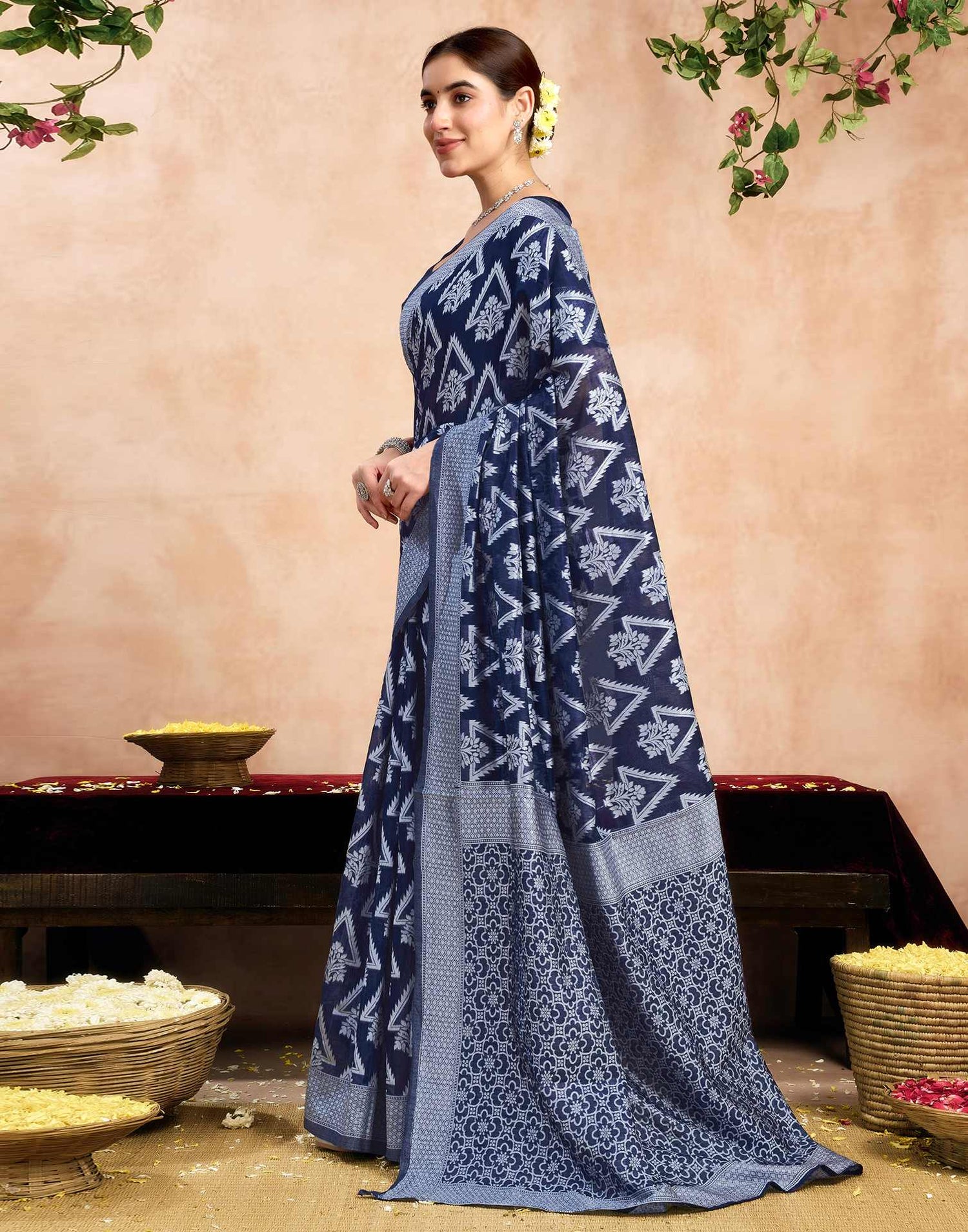 Blue Silk Woven Saree