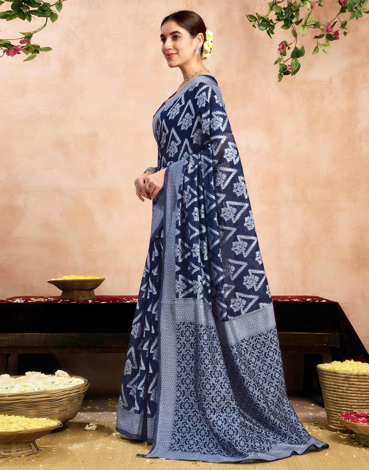 Blue Silk Woven Saree