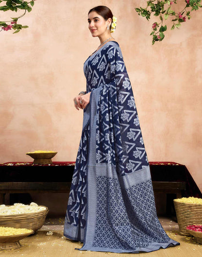 Blue Silk Woven Saree